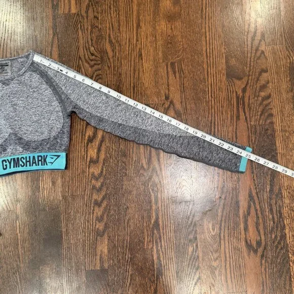 Gymshark Women’s XS Grey Marl Seamless Long Sleeve Crop Top - Like New - Picture 5 of 6